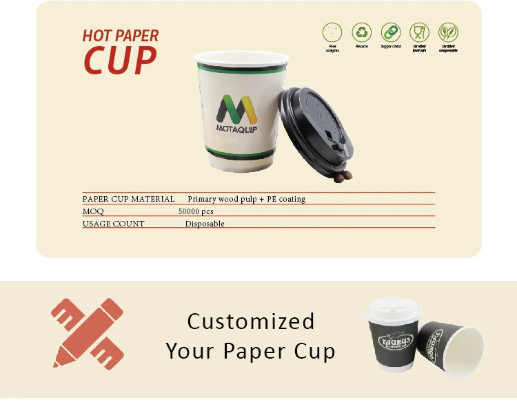 Customized Printed Single Wall Paper Cup with Lid